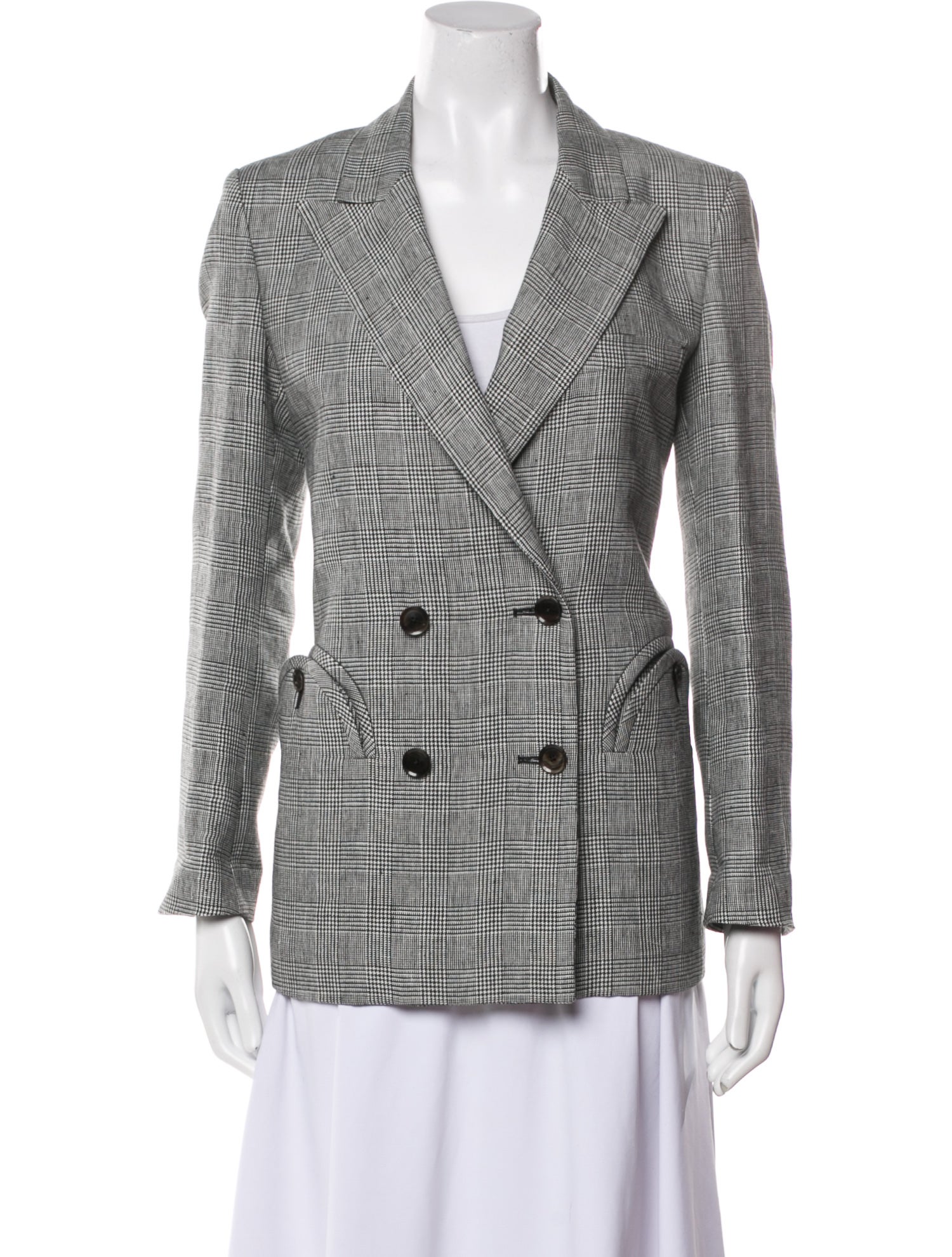 Blazé Milano Linen Plaid Print Blazer w/ Tags