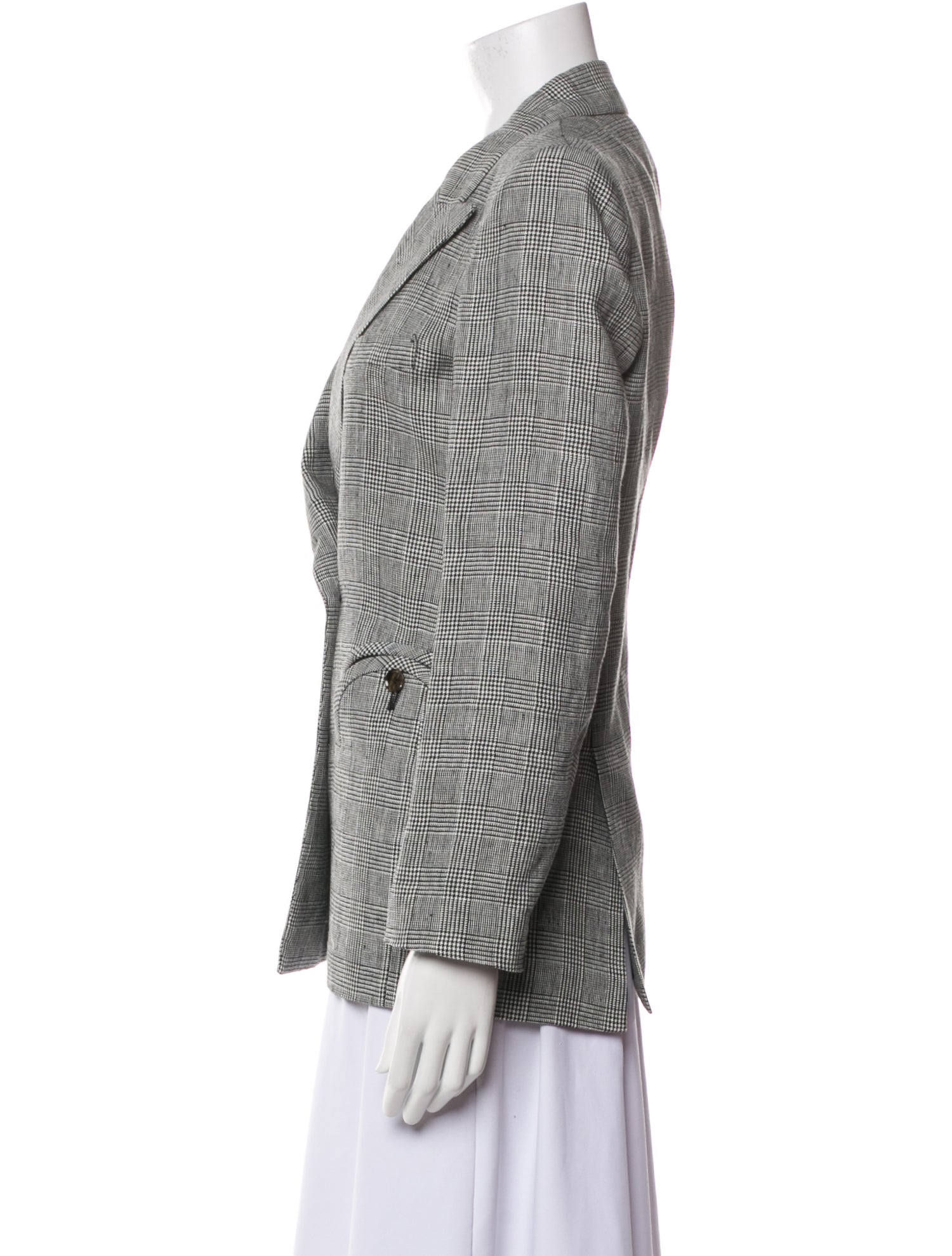 Blazé Milano Linen Plaid Print Blazer w/ Tags