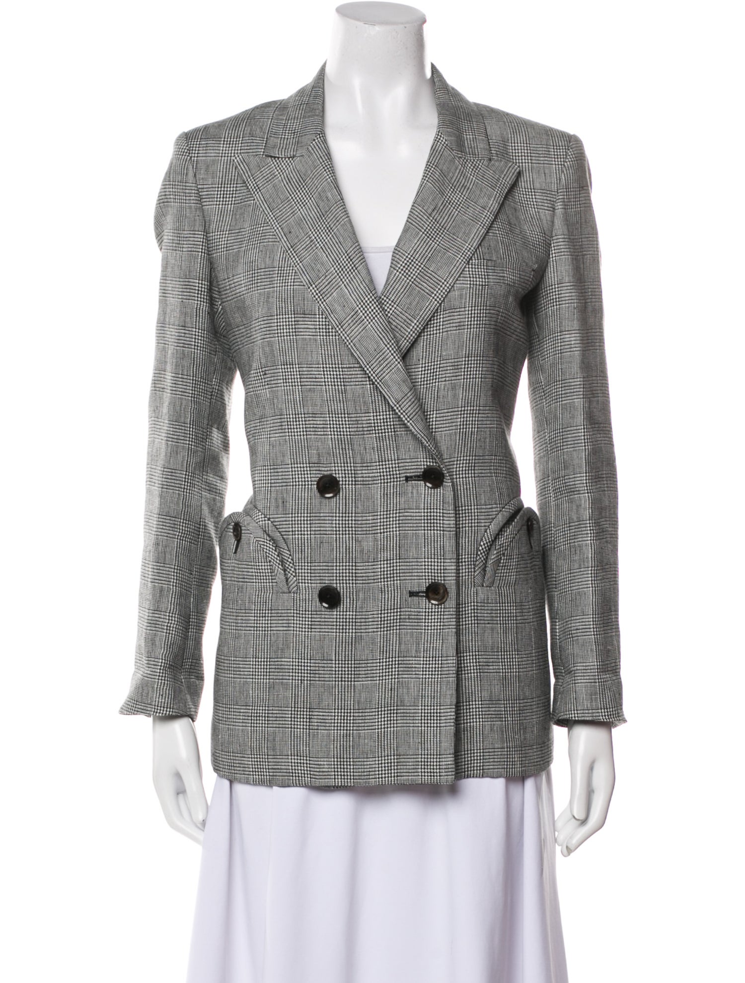 Blazé Milano Linen Plaid Print Blazer w/ Tags