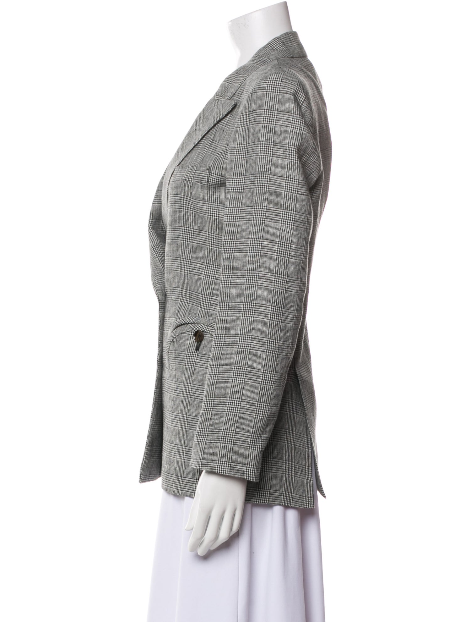 Blazé Milano Linen Plaid Print Blazer w/ Tags