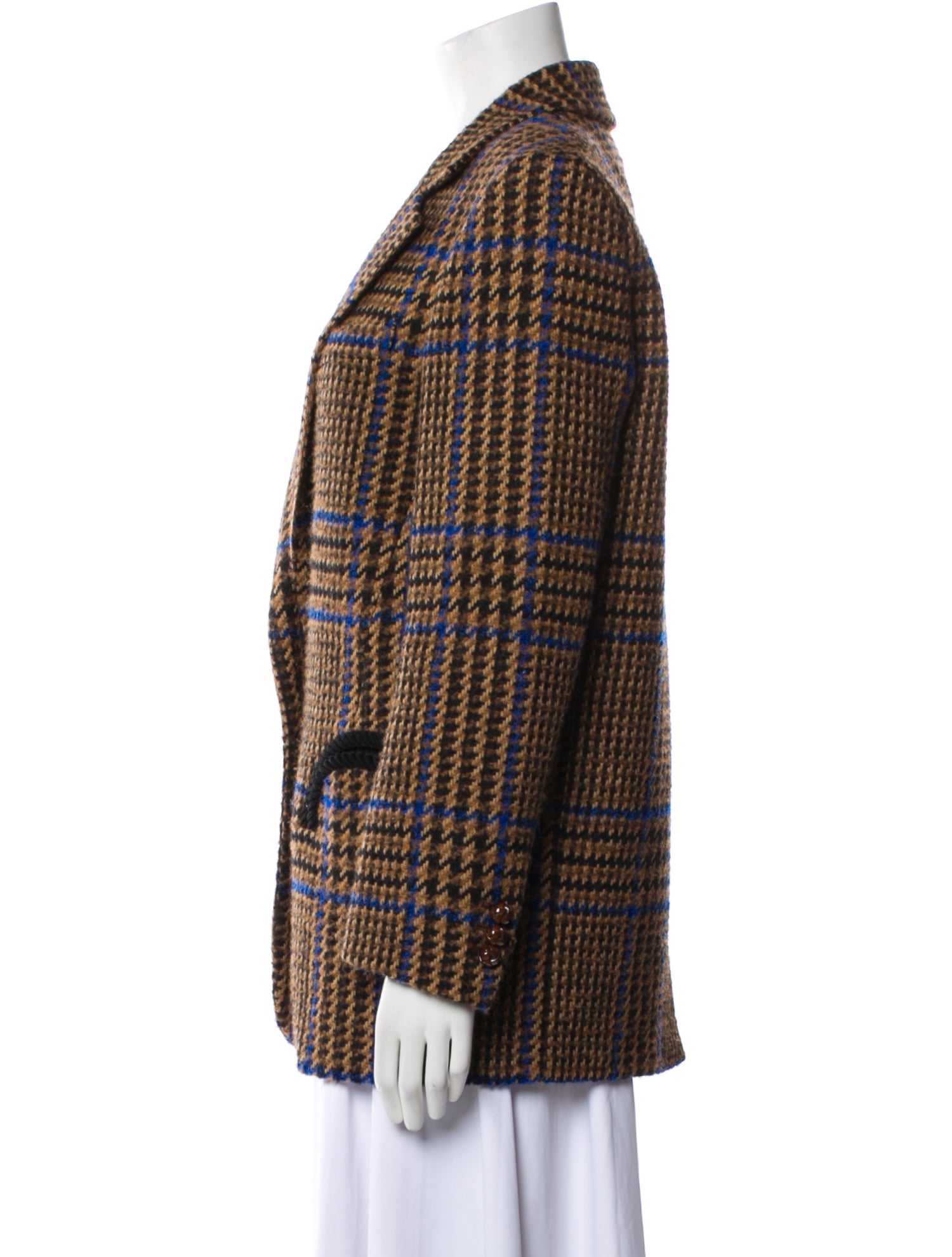 Blazé Milano Wool Plaid Print Blazer