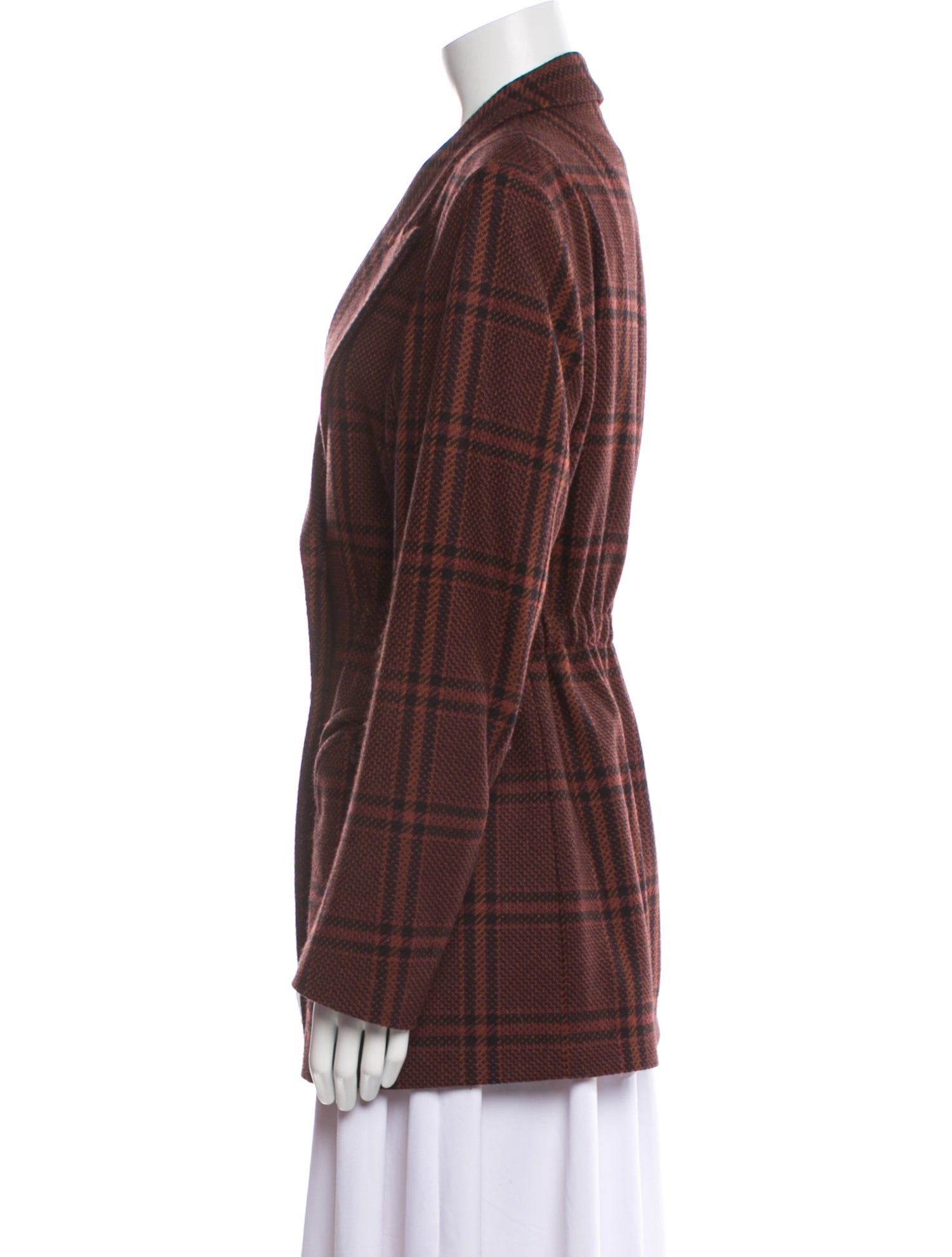 Blazé Milano Virgin Wool Plaid Print Blazer