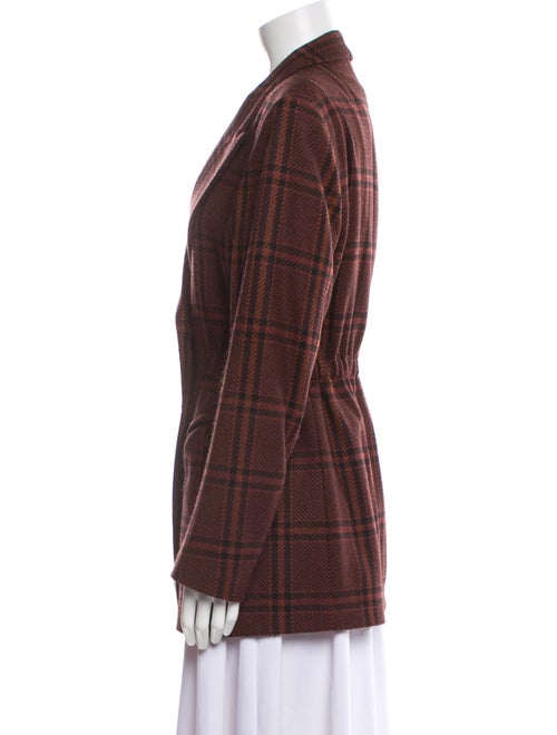 Blazé Milano Virgin Wool Plaid Print Blazer