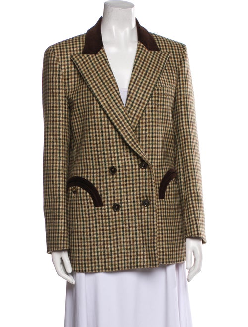 Blazé Milano Wool Plaid Print Blazer