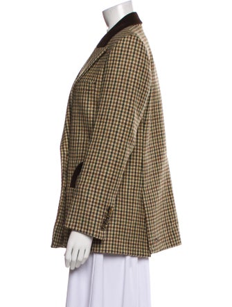 Blazé Milano Wool Plaid Print Blazer