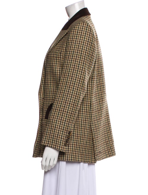 Blazé Milano Wool Plaid Print Blazer