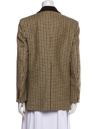 Blazé Milano Wool Plaid Print Blazer