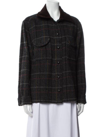 Blazé Milano Wool Plaid Print Jacket