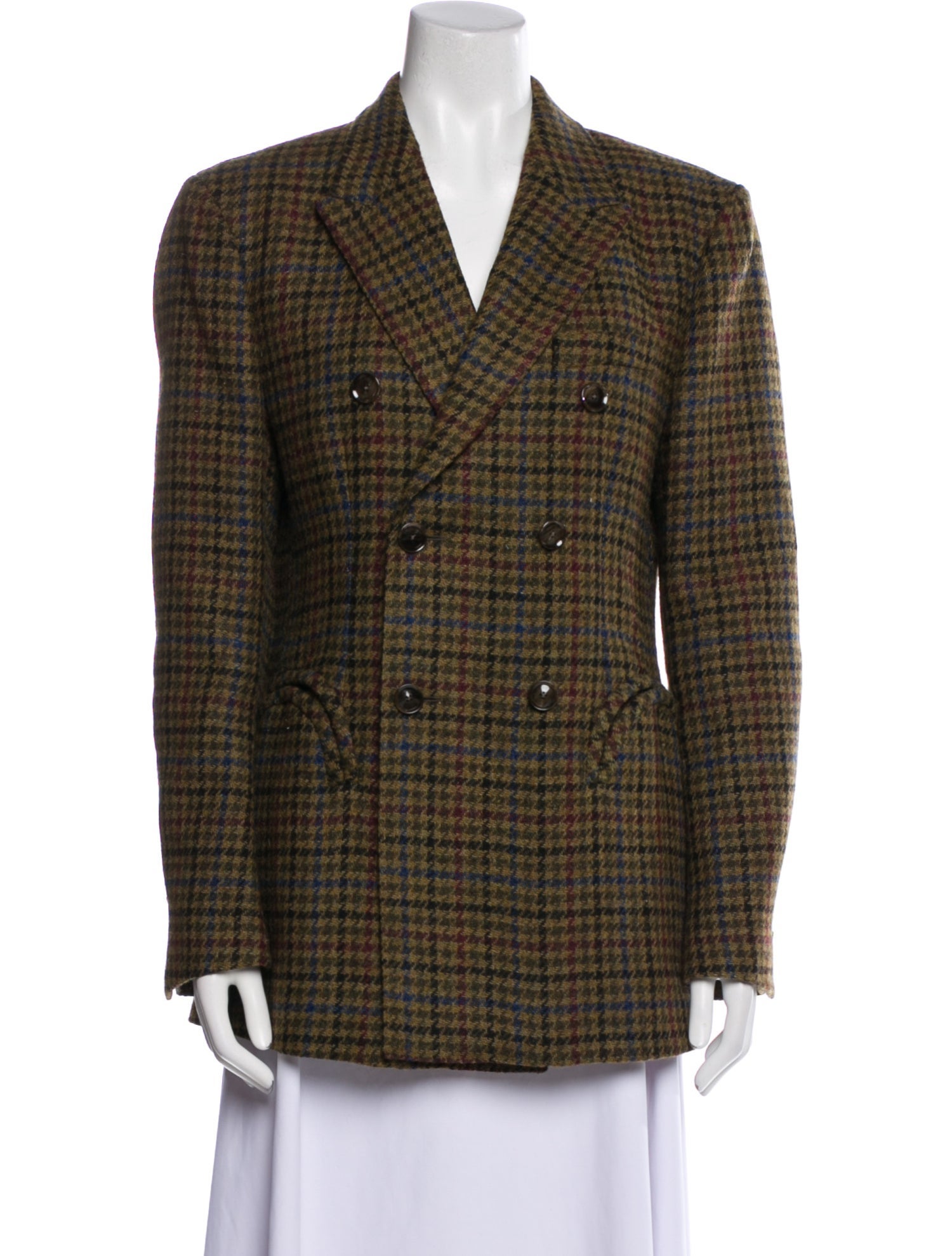 Blazé Milano Virgin Wool Houndstooth Print Blazer