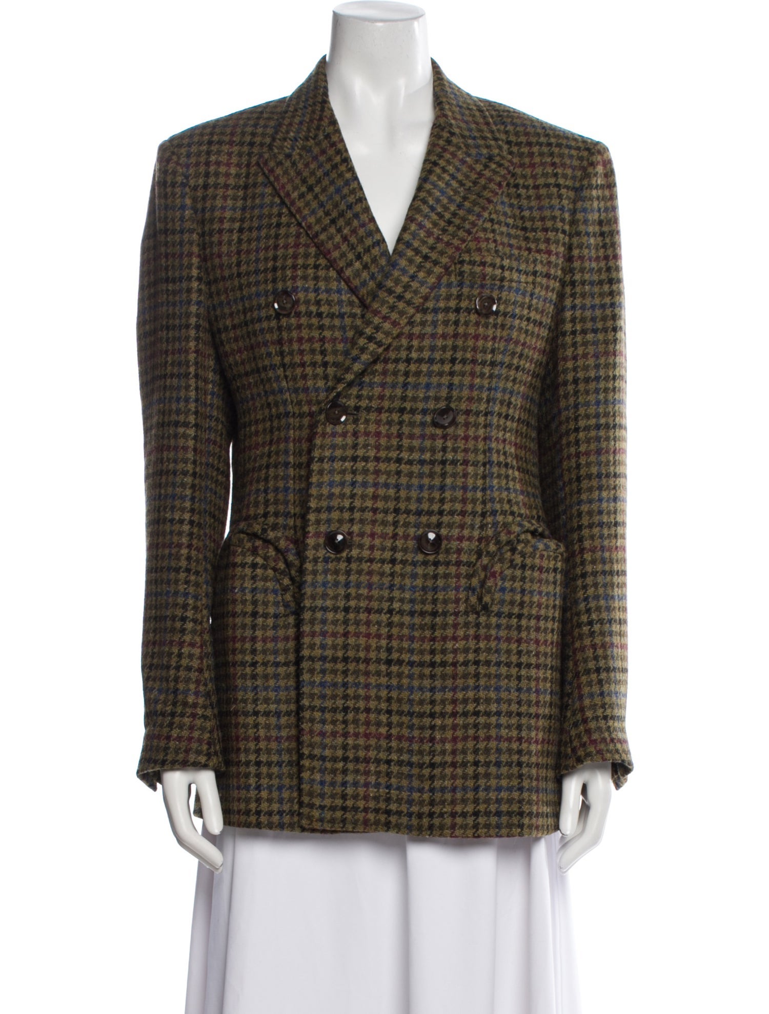 Blazé Milano Virgin Wool Houndstooth Print Blazer