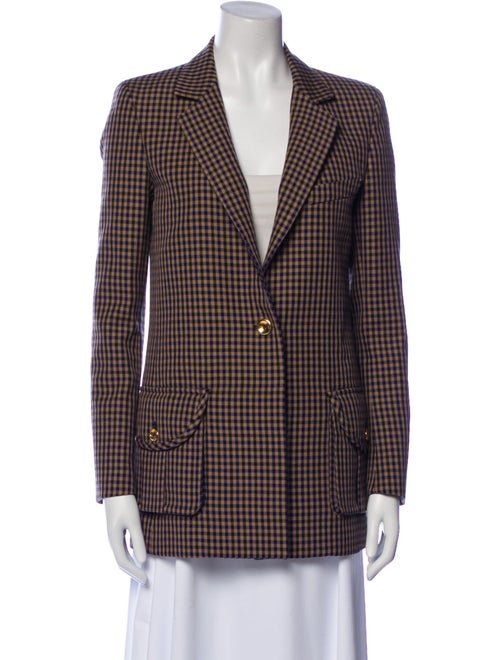 Blazé Milano Wool Plaid Print Blazer