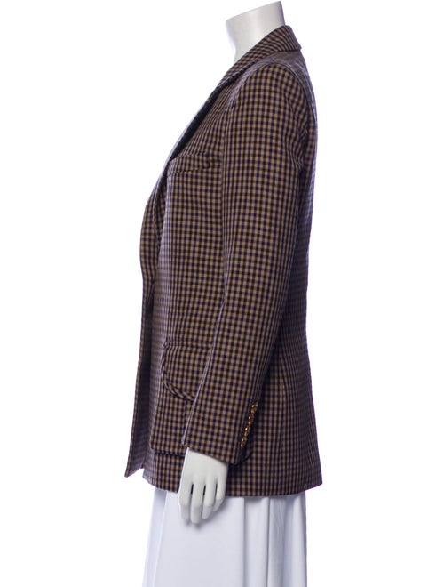 Blazé Milano Wool Plaid Print Blazer