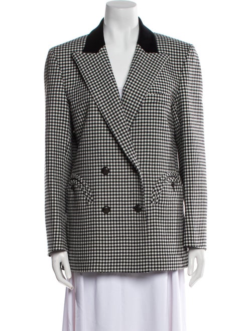 Blazé Milano Wool Plaid Print Blazer