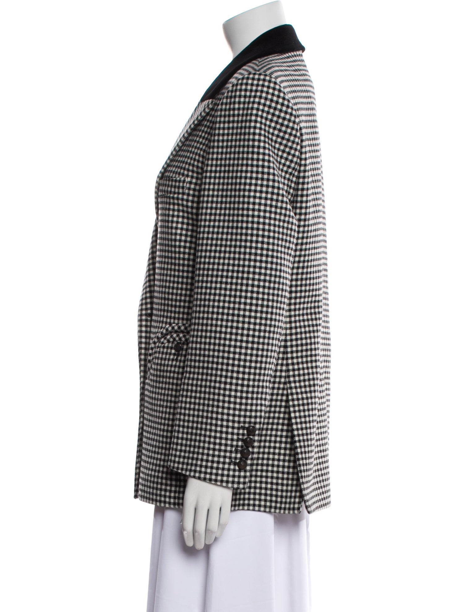 Blazé Milano Wool Plaid Print Blazer
