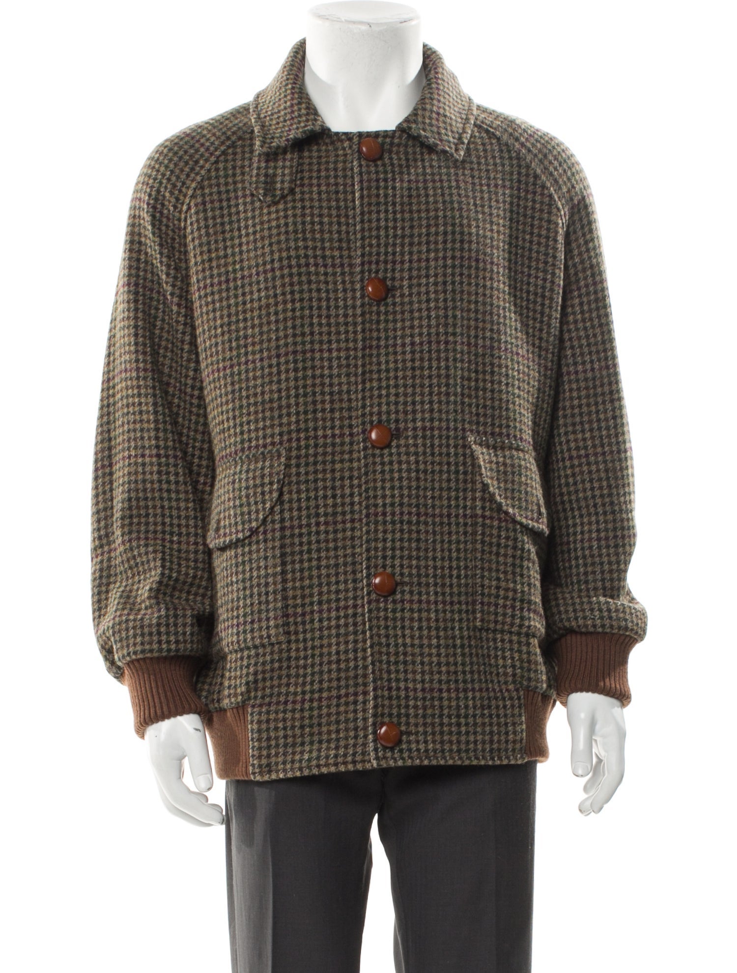 Blazé Milano Wool Houndstooth Print Peacoat