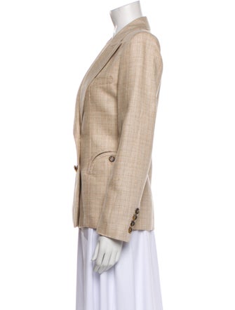 Blazé Milano Silk Plaid Print Blazer