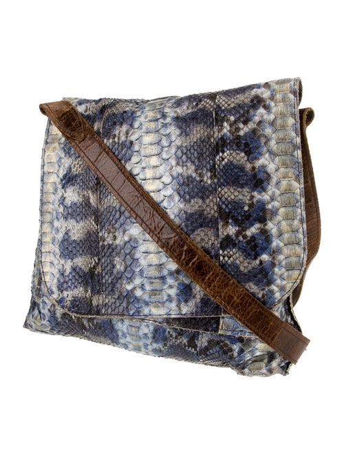 B.May Embossed Leather Messenger Bag