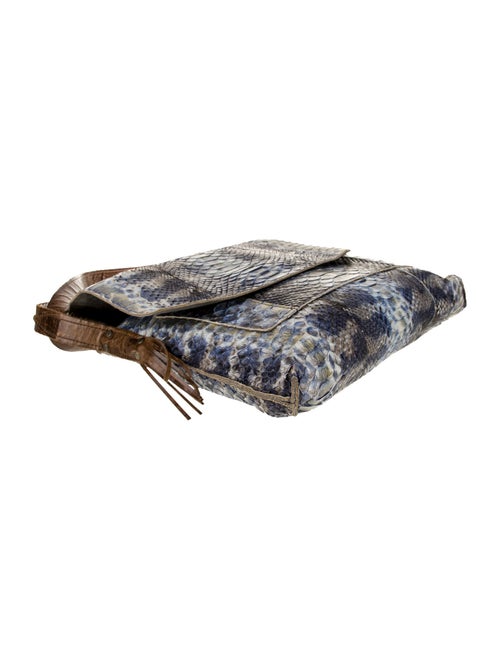 B.May Embossed Leather Messenger Bag