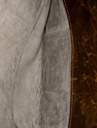 B.May Embossed Leather Messenger Bag