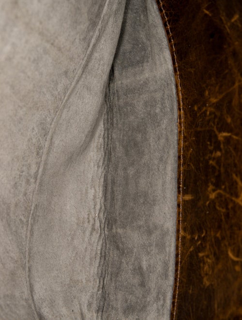 B.May Embossed Leather Messenger Bag