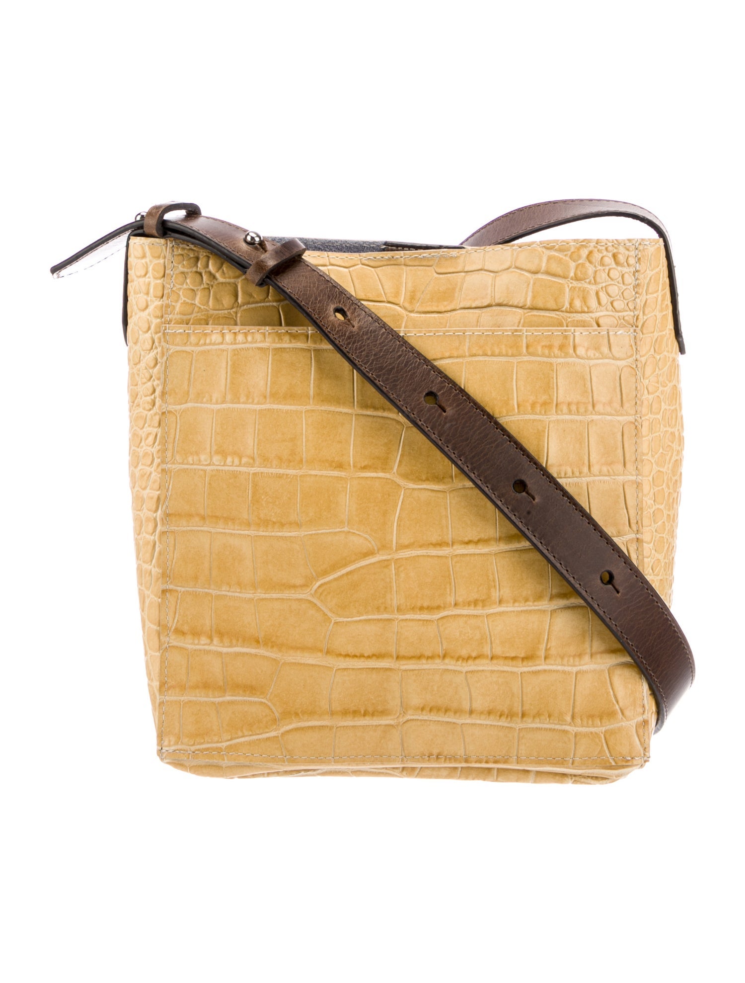 B.May Embossed Leather Messenger Bag