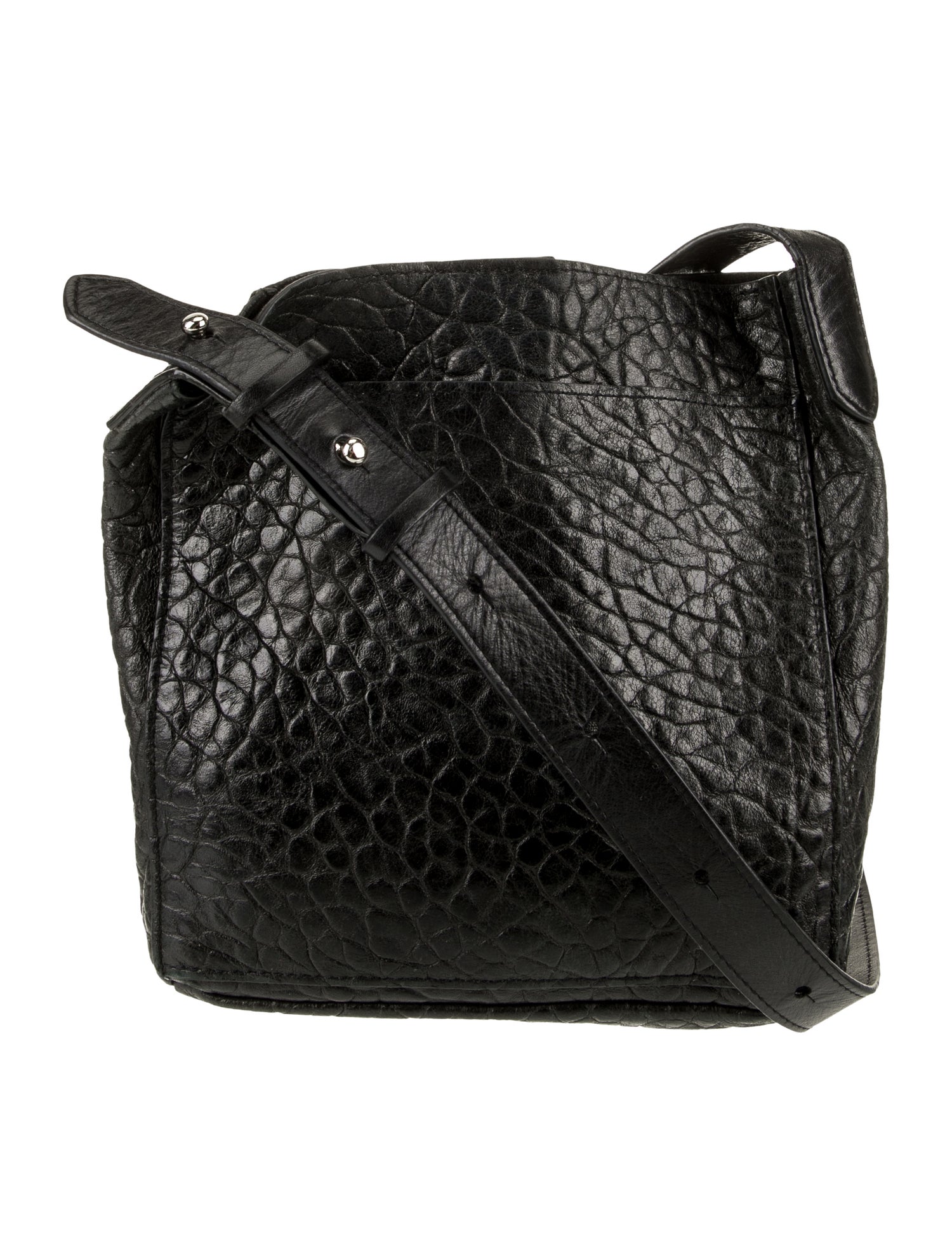 B.May Embossed Leather Messenger Bag