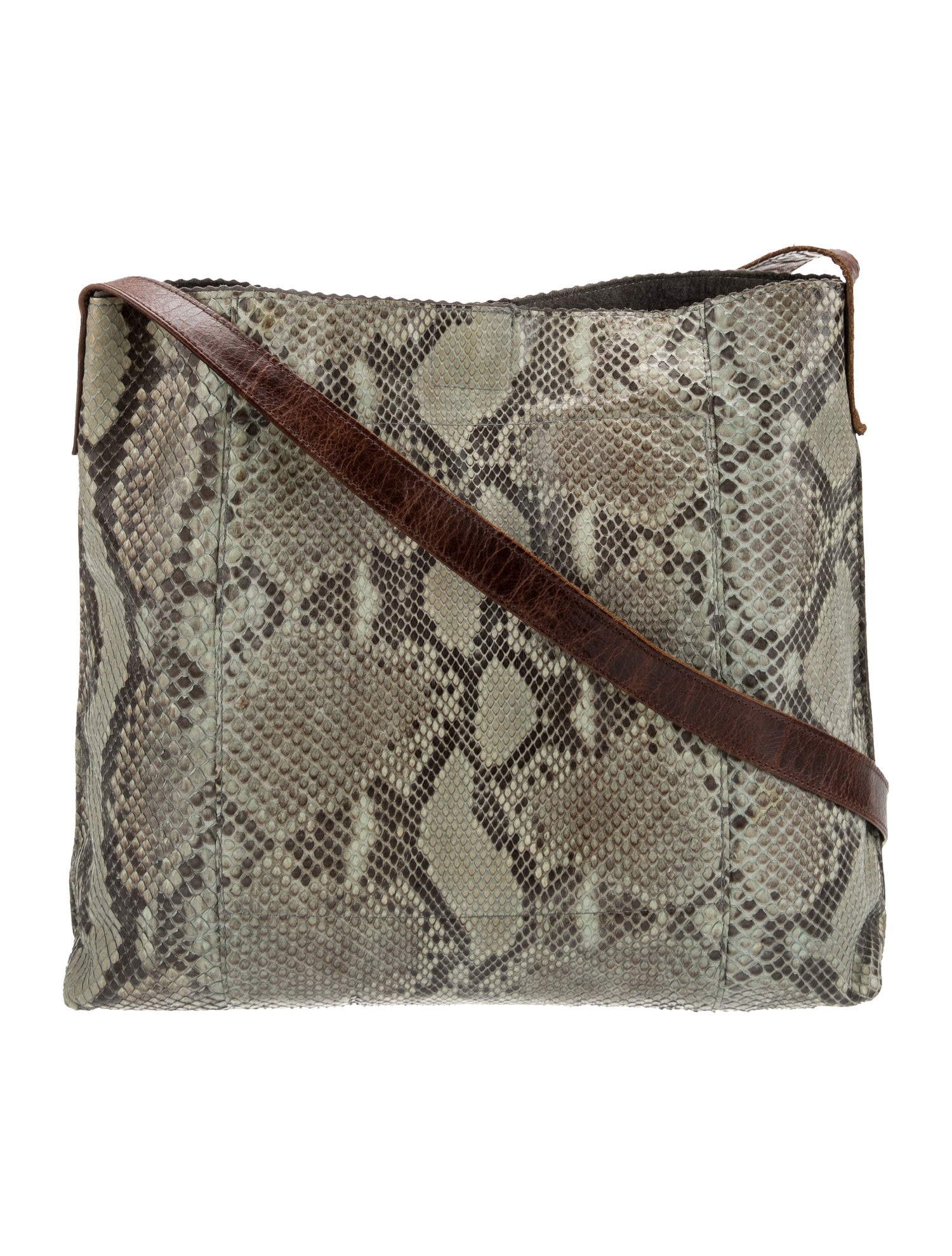B.May Snakeskin Messenger Bag