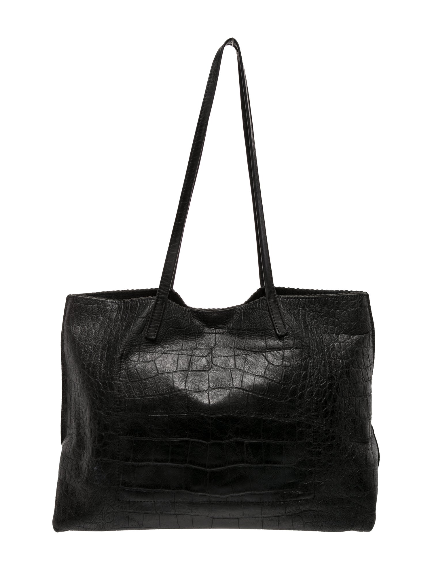 B.May Embossed Leather Tote