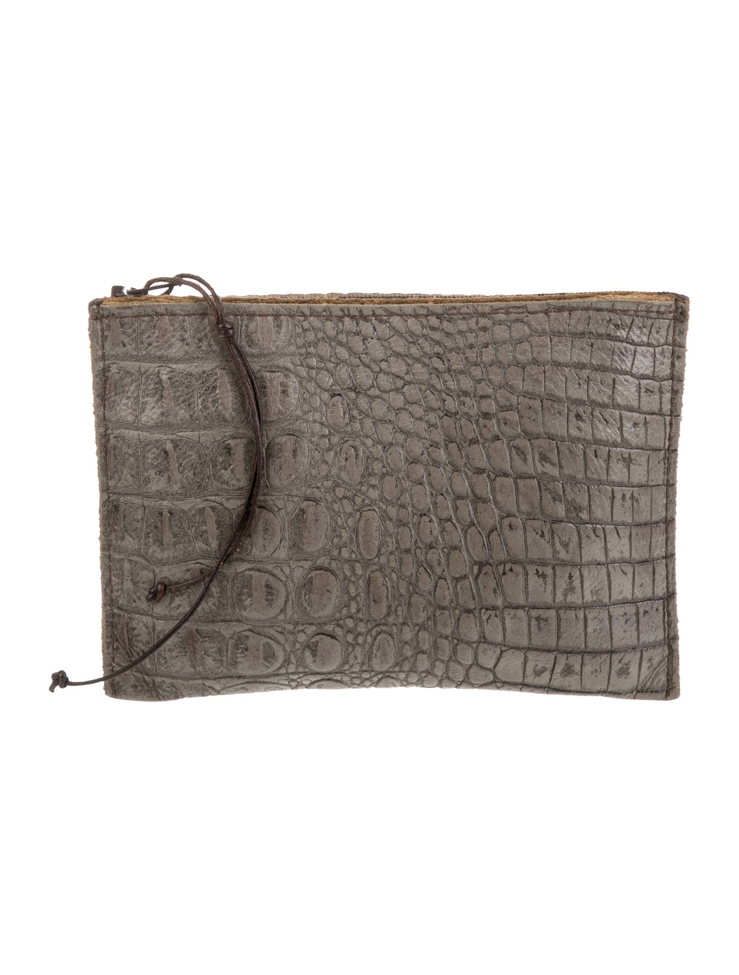 B.May Embossed Leather Clutch