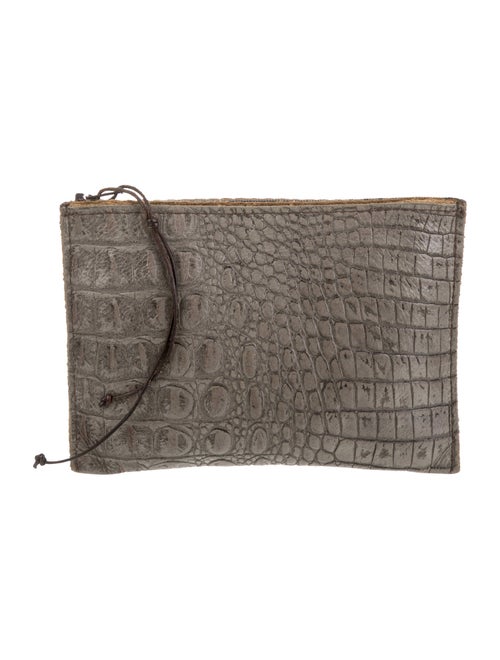 B.May Embossed Leather Clutch