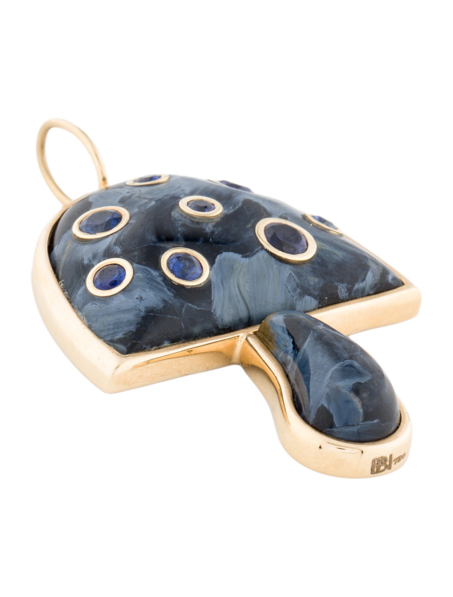 Brent Neale 18K 1.24ctw Sapphire & Pietersite Large Magic Mushroom Pendant