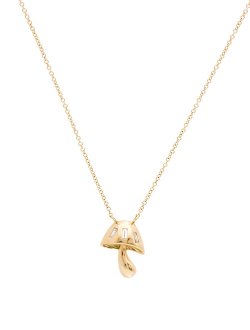 Brent Neale 18K Diamond Mini Magic Mushroom Pendant Necklace