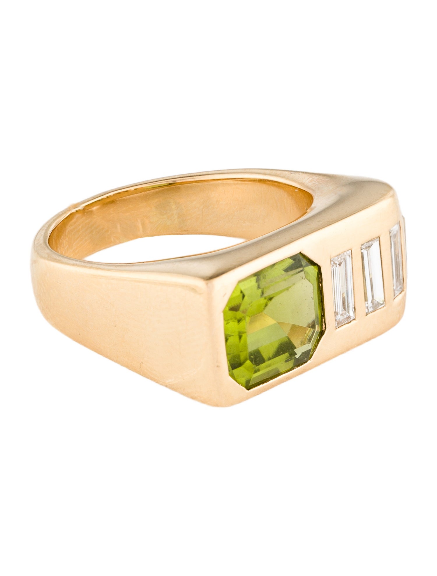 Brent Neale 18K 3.12ct Peridot Diamond Waterfall Ring