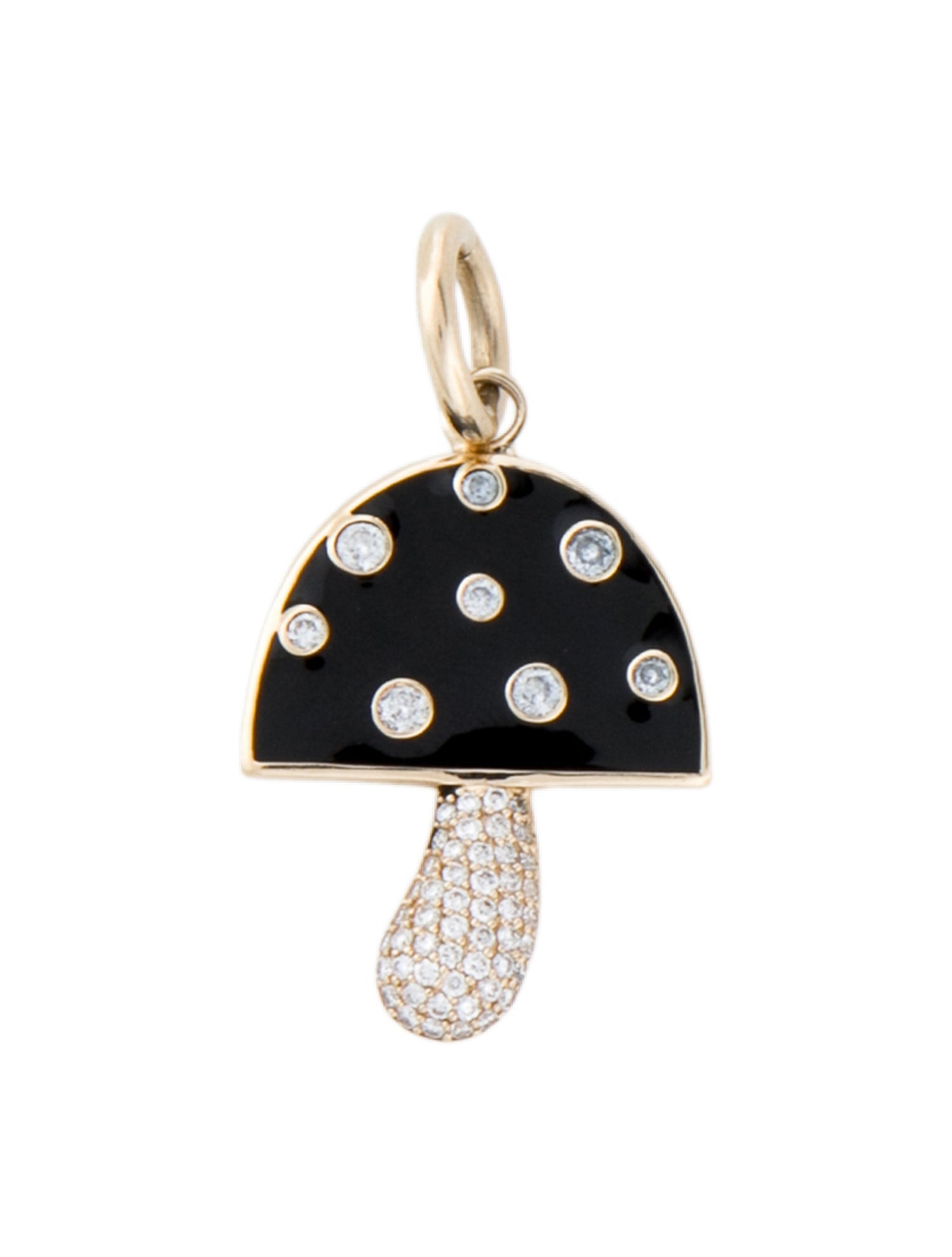 Brent Neale 14K Large Diamond Magic Mushroom Pendant