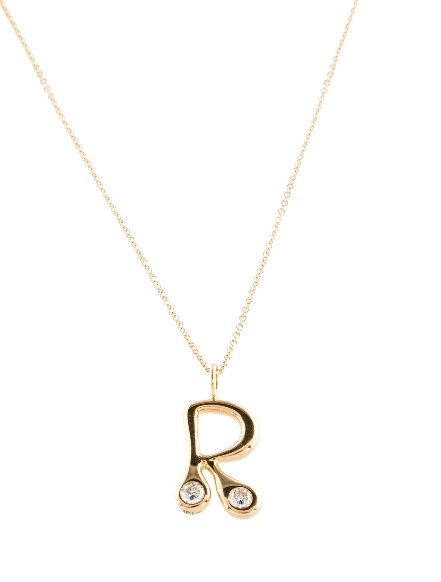 Brent Neale 18K Diamond "R" Pendant Necklace
