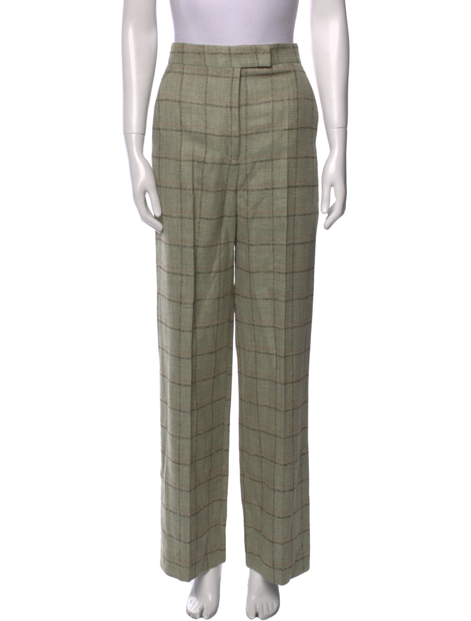 Boontheshop Plaid Print Wide Leg Pants