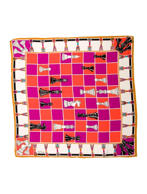 Bob Mackie Printed Silk Scarf Tan