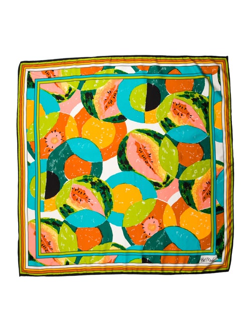 Bob Mackie Printed Silk Scarf Black