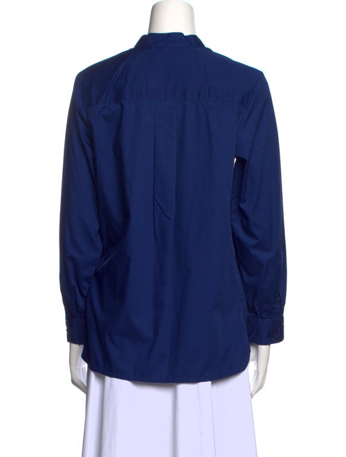 Bob Mackie Mock Neck Long Sleeve Button-Up Top