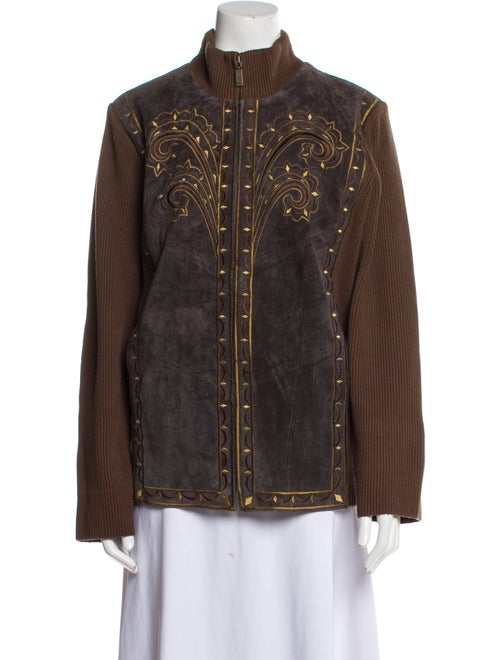 Bob Mackie Leather Patterned Jacket