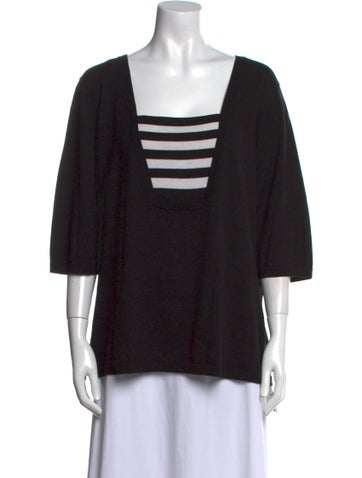 Bob Mackie Tops Square Neckline Three-Quarter Sleeve Top XL