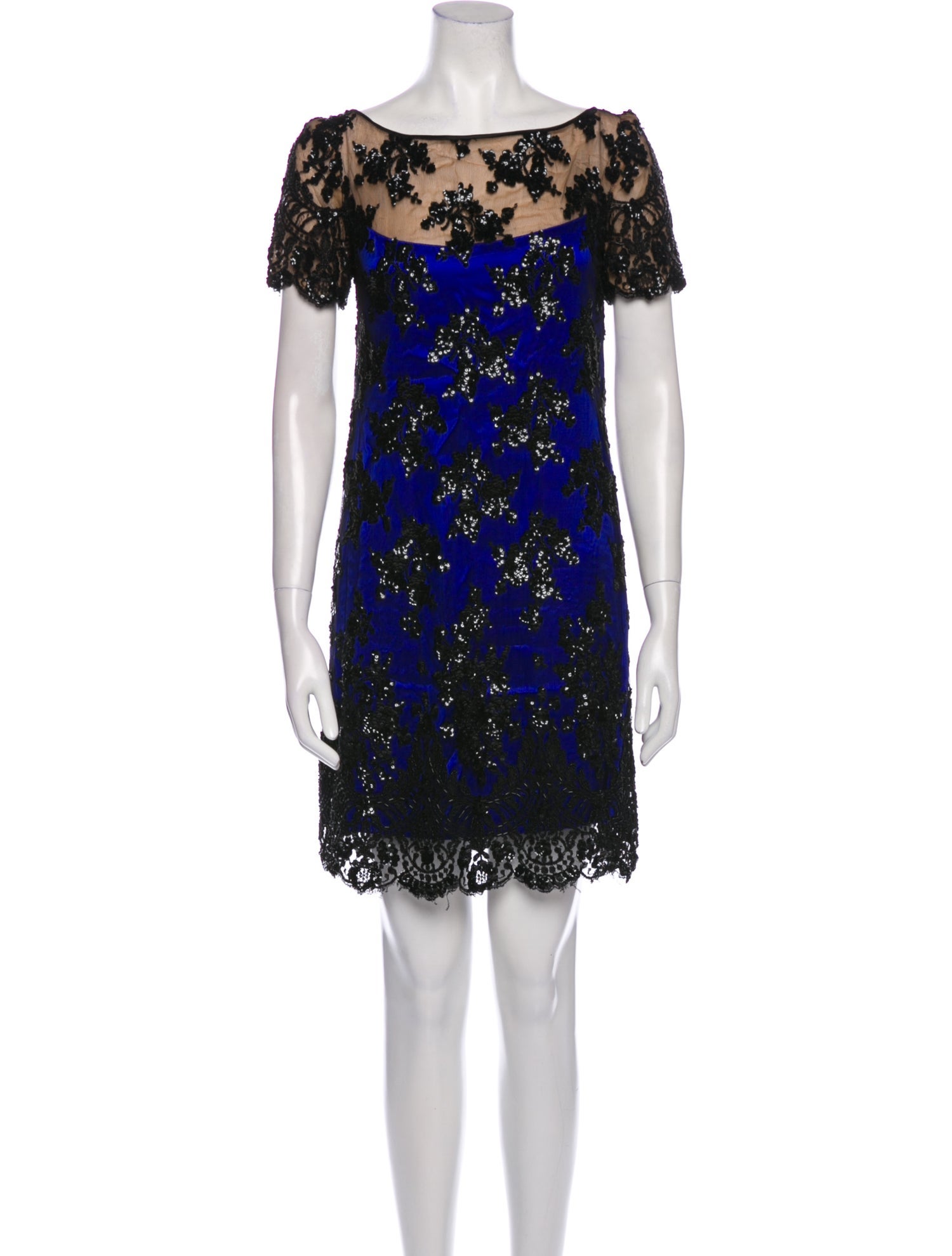 Bob Mackie Lace Pattern Mini Dress