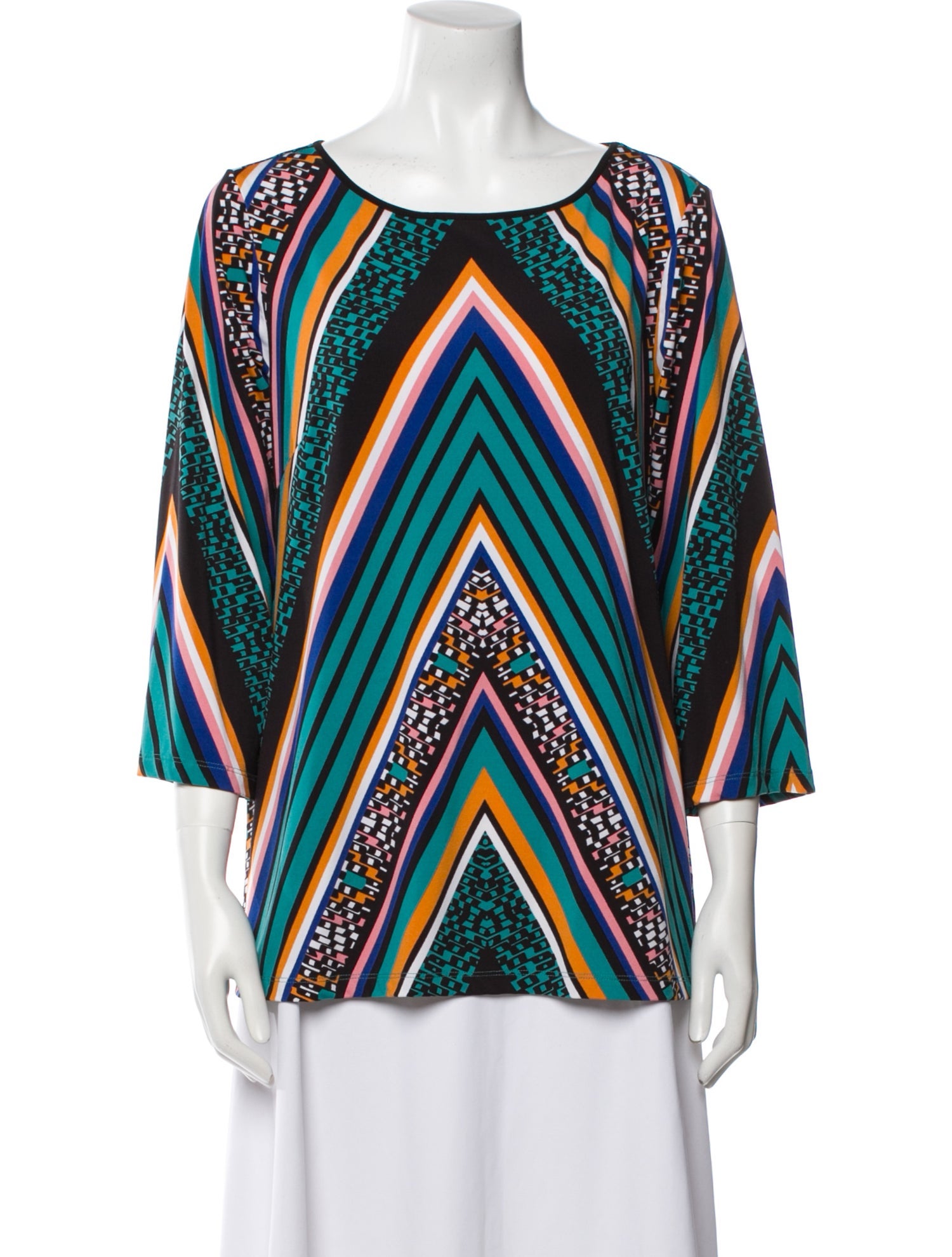 Bob Mackie Printed Bateau Neckline Tunic
