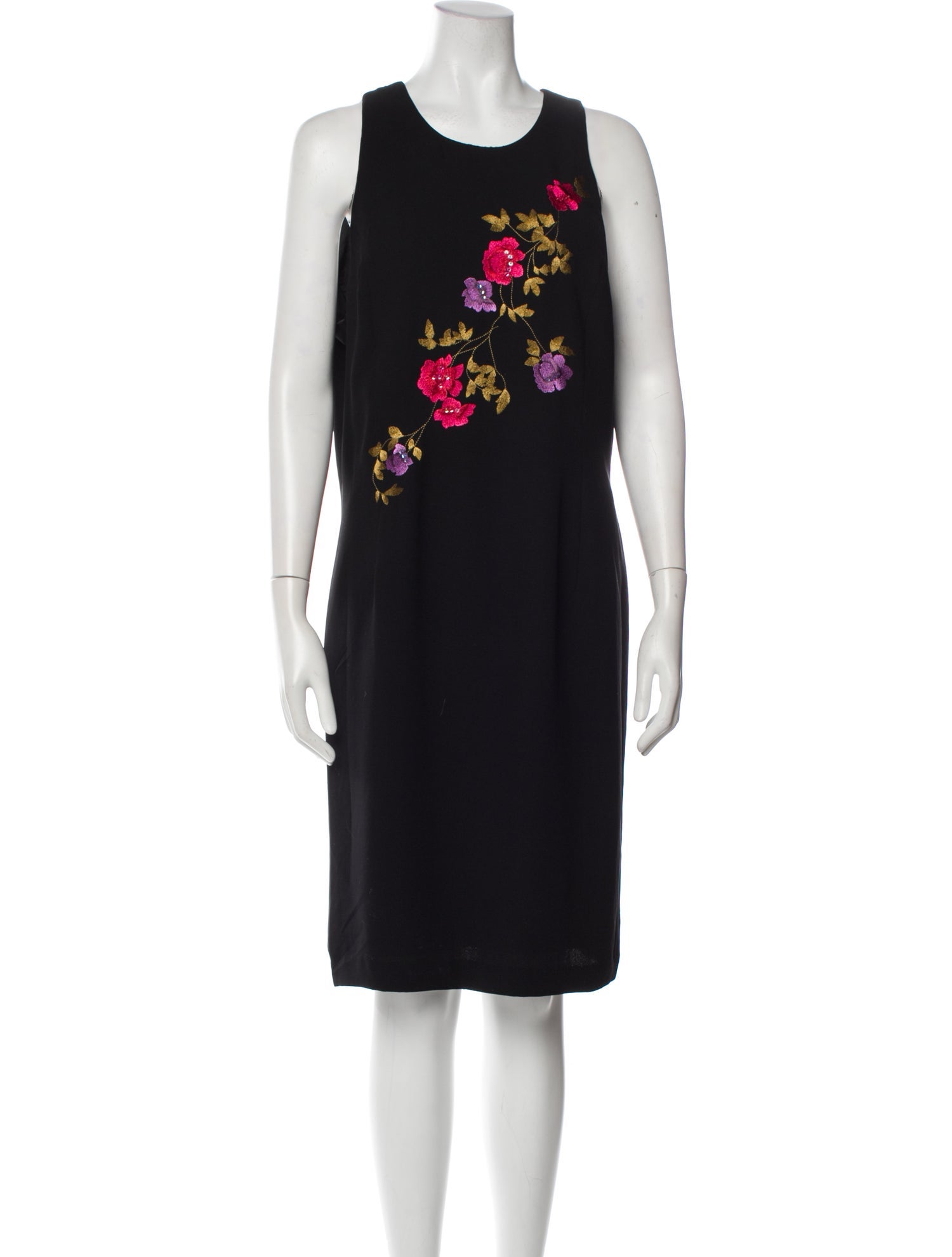 Bob Mackie Floral Print Knee-Length Dress