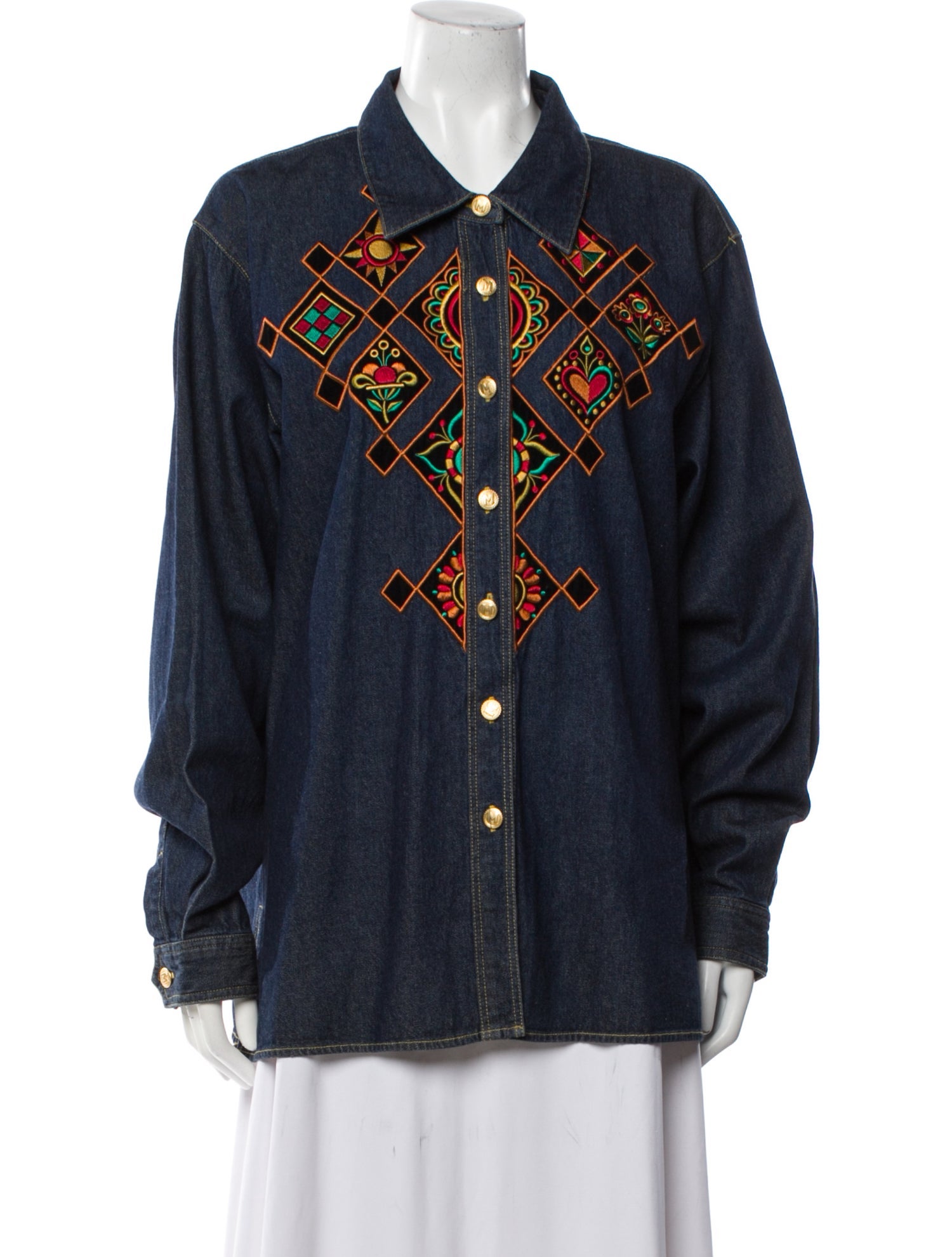 Bob Mackie Printed Denim Jacket