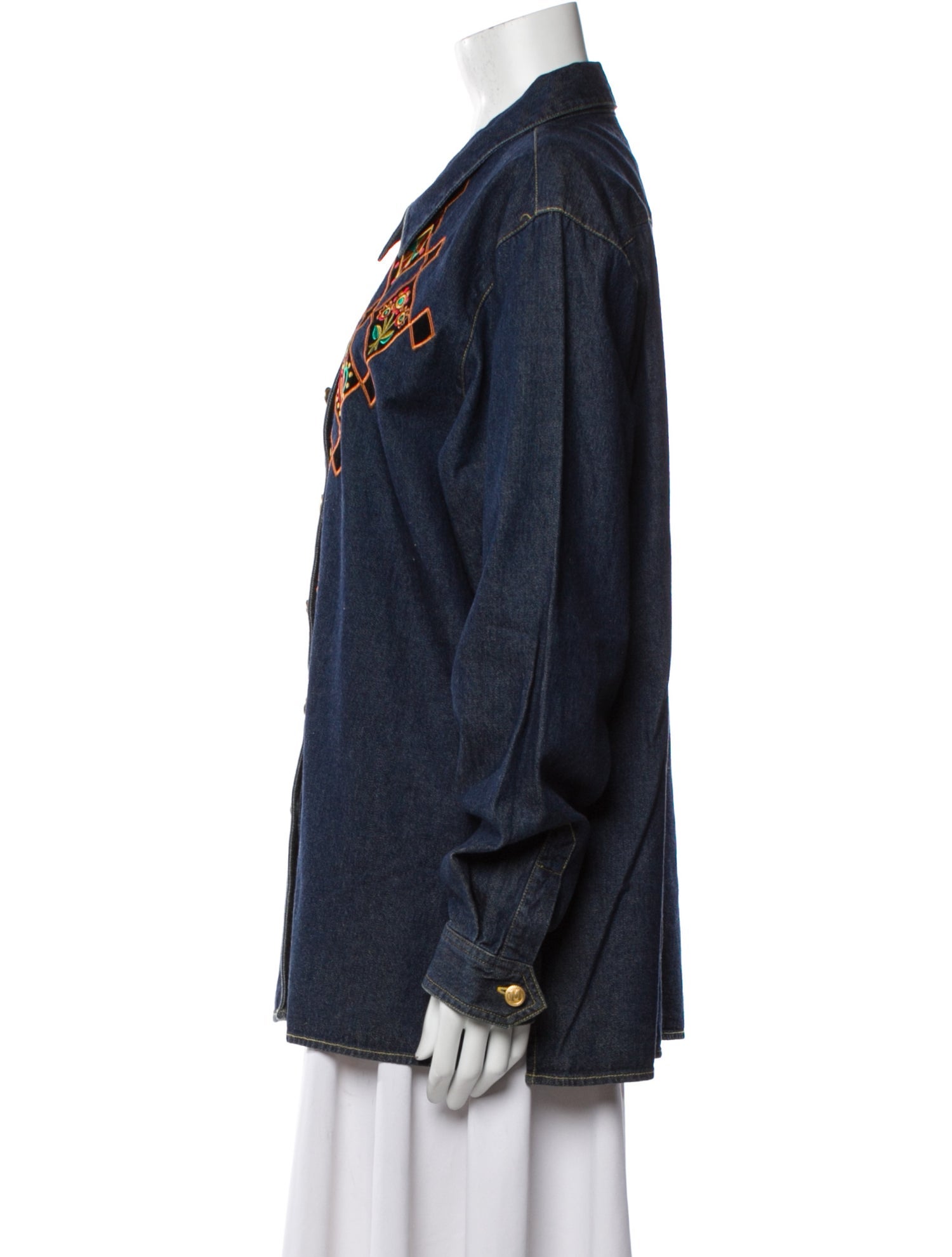 Bob Mackie Printed Denim Jacket