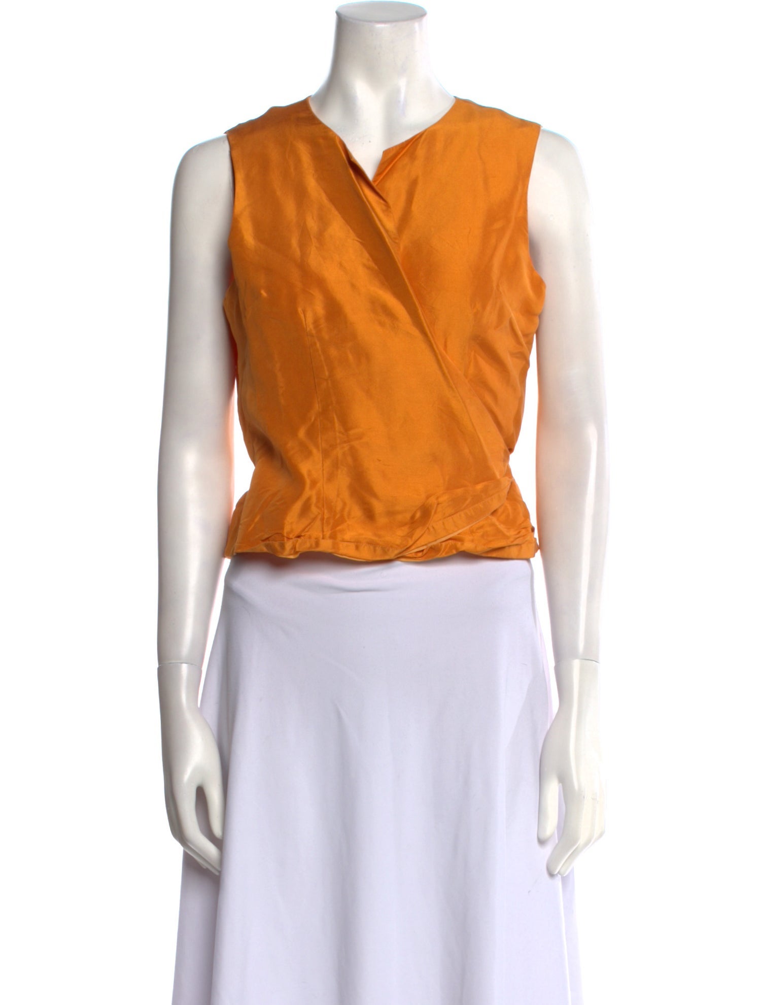 Bob Mackie Silk V-Neck Crop Top