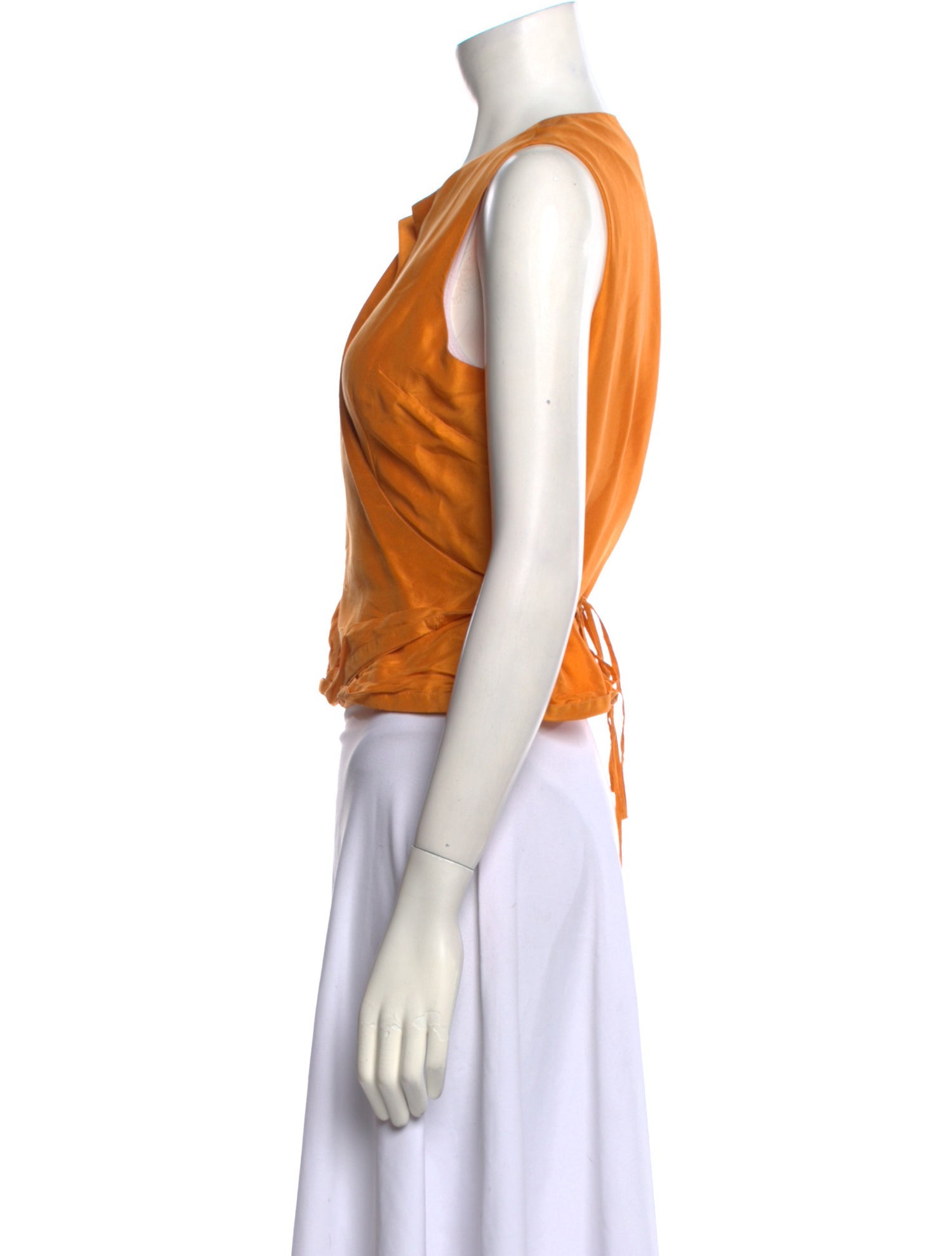 Bob Mackie Silk V-Neck Crop Top