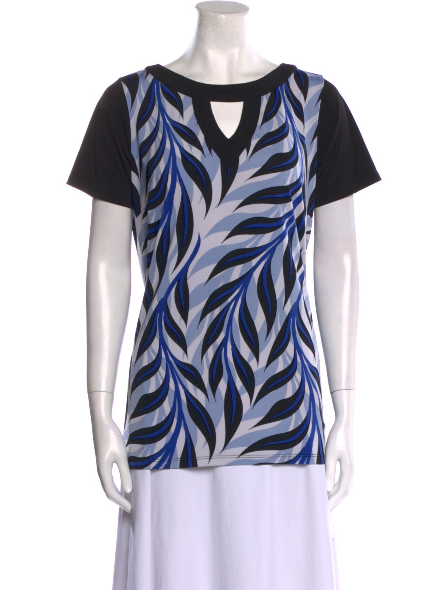 Bob Mackie Printed Bateau Neckline T-Shirt