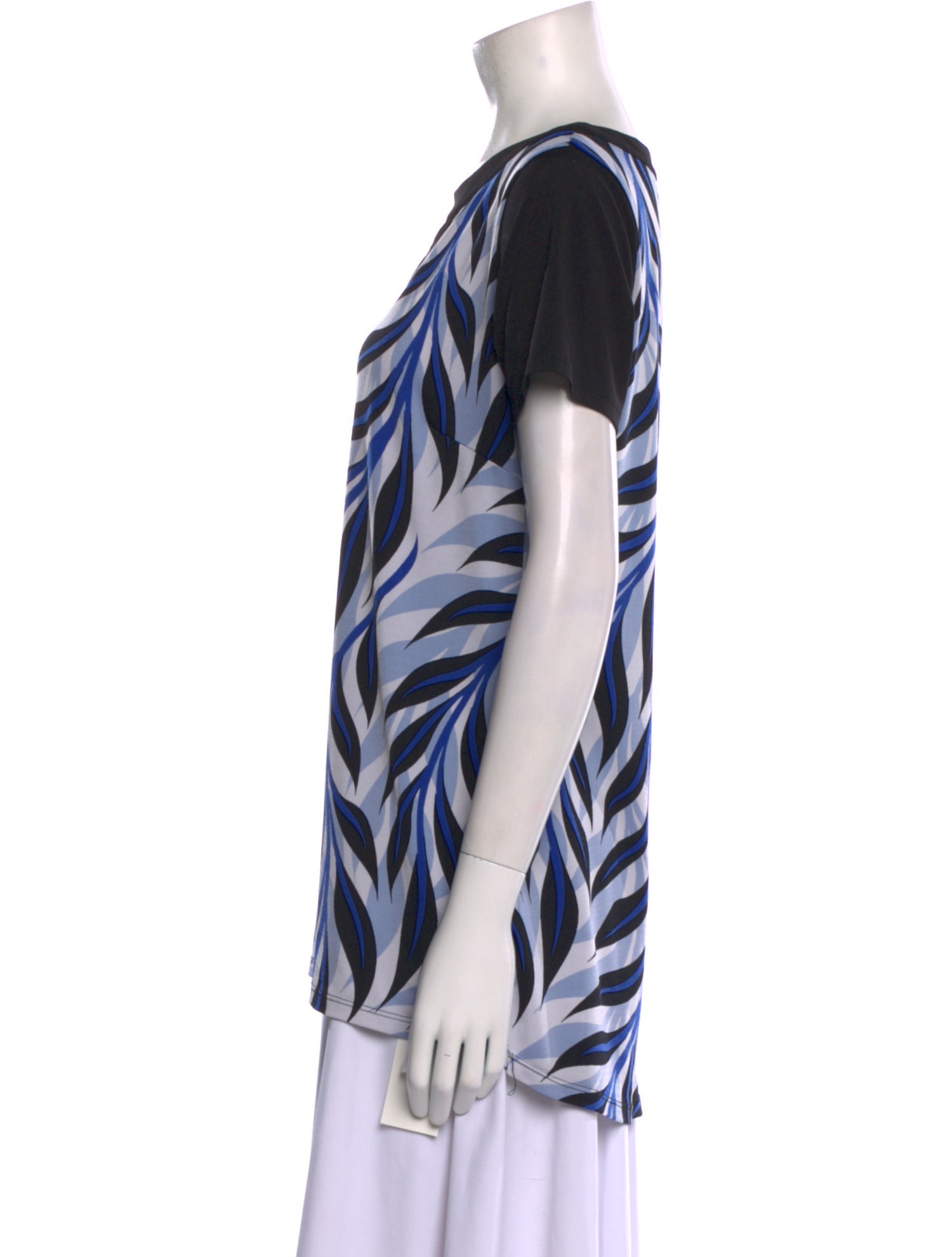 Bob Mackie Printed Bateau Neckline T-Shirt